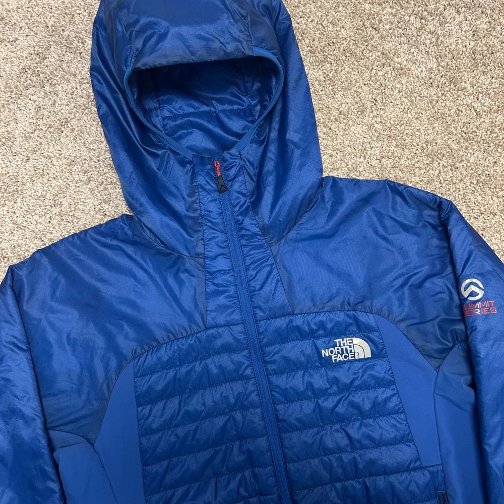 The North Face Summit Series DNP Jacket Men Size Small Snorkel Blue Primaloft